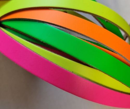 Leather Strap 127cm (50 inch) - Fluorescent Colours - Fluorescent Green 10mm